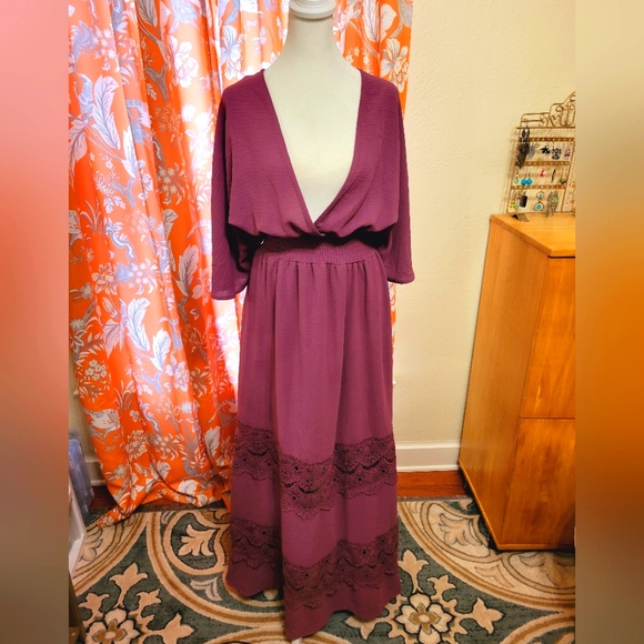 Baltic Born Dresses & Skirts - Like NEW Deep V Neck Purple Women's Dress